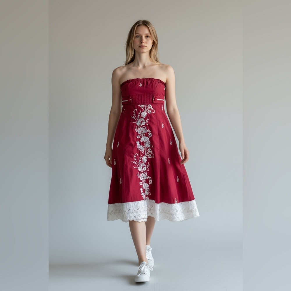 Burning Torch lace trim dress